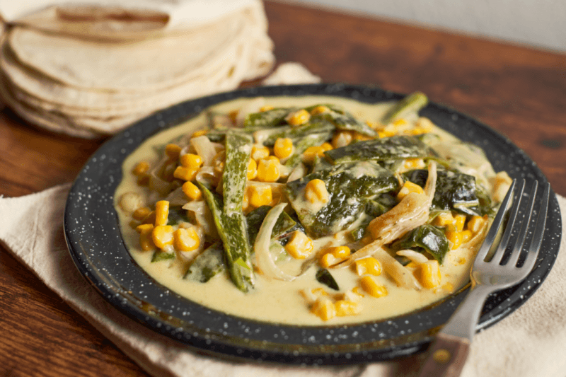Receta de Rajas con Queso - Las Recetas Mexicanas